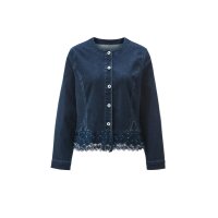 Jeansblazer m. Stickerei, blue-stone-washed