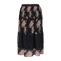 Pleat skirt with lace, black-multicolour
