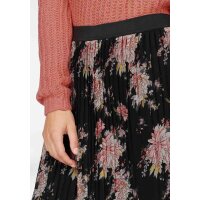 Pleat skirt with lace, black-multicolour
