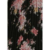 Pleat skirt with lace, black-multicolour