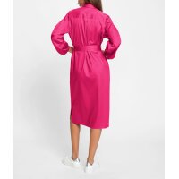 Shirt blouse dress with tie belt, pink