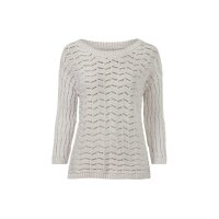 Ajour yarn sweater, light grey