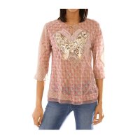 Designer-Bluse m. Pailletten, bunt