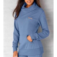 Marken-Sweatshirt m. Stehkragen, jeansblau