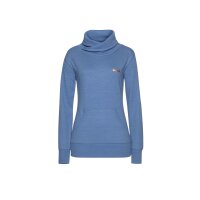 Marken-Sweatshirt m. Stehkragen, jeansblau