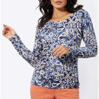 Print sweater, ecru-navy