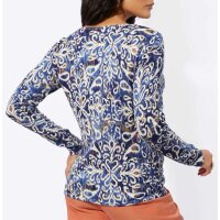 Print sweater, ecru-navy