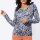 Print sweater, ecru-navy