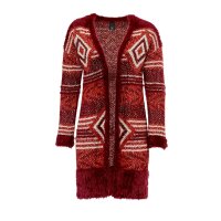 Cardigan, bordeaux-red-white
