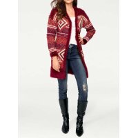Cardigan, bordeaux-red-white