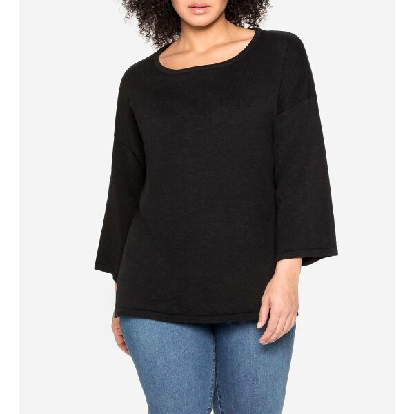 Pullover m. überschnittenen Schultern, schwarz