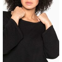 Pullover m. überschnittenen Schultern, schwarz