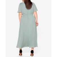 Chiffon-Abendkleid m.Pailletten-Einsatz, eukalyptus