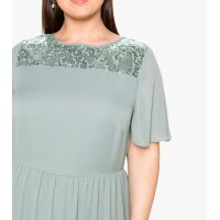 Chiffon-Abendkleid m.Pailletten-Einsatz, eukalyptus