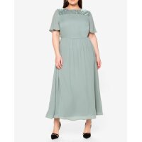 Chiffon-Abendkleid m.Pailletten-Einsatz, eukalyptus