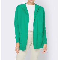 Feinstrickjacke m. Kapuze, grün