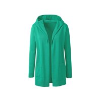 Feinstrickjacke m. Kapuze, grün