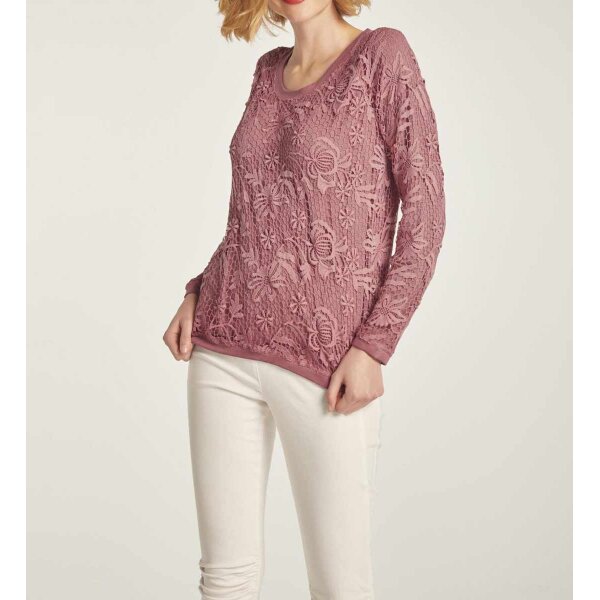 Lace sweater, rosewood