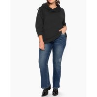 Brand sweatshirt with lace inserts, black