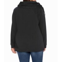 Brand sweatshirt with lace inserts, black