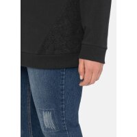 Brand sweatshirt with lace inserts, black