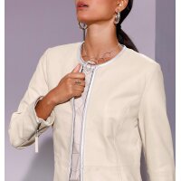 Lammnappa-Lederblazer, sand m. Metallic-Details