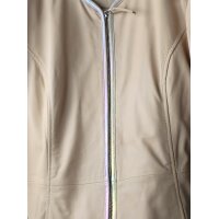 Lammnappa-Lederblazer, sand m. Metallic-Details