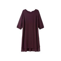 Layer look chiffon dress, bordeaux