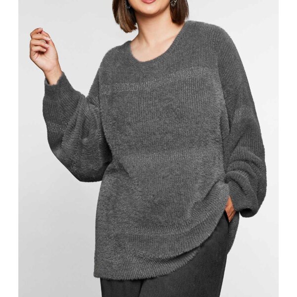 Pullover, rauchgrau-silber