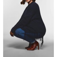 Sweter z frędzlami, granatowy