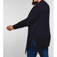 Sweter z frędzlami, granatowy