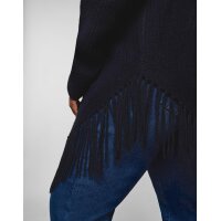 Sweter z frędzlami, granatowy