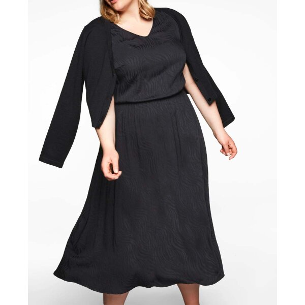 Midi-Kleid m. Cardigan, schwarz