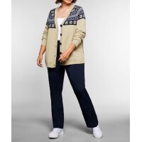 Strickjacke mit Norwegermuster, natur-blau