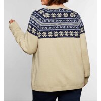 Strickjacke mit Norwegermuster, natur-blau