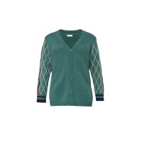 Strickjacke m. Rautenmuster, opalgrün