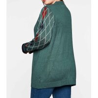 Strickjacke m. Rautenmuster, opalgrün