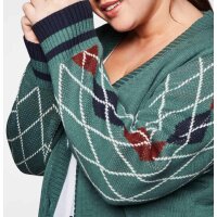 Strickjacke m. Rautenmuster, opalgrün