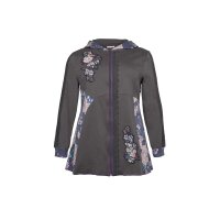 Sweatjacke m. Spitze und Stickerei, dunkelgrau