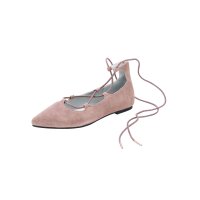 Veloursleder-Ballerina, rosé