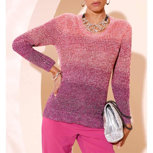 Farbverlauf-Pullover, fuchsia-gemustert