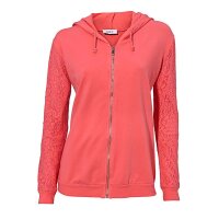 Bluza z koronką, koralowa