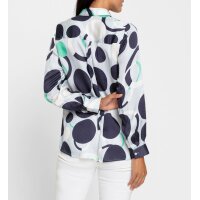 Satin-Hemdbluse, marine-hellblau-bedruckt