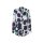 Satin-Hemdbluse, marine-hellblau-bedruckt