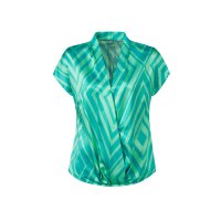 Satin-Druckbluse, türkis-blaugrün