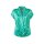 Satin print blouse, turquoise-blue green