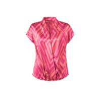 Satin-Druckbluse, fuchsia-hummer