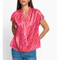 Satin-Druckbluse, fuchsia-hummer