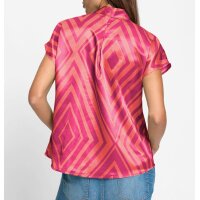 Satin-Druckbluse, fuchsia-hummer