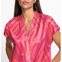 Satin-Druckbluse, fuchsia-hummer